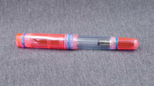 Knickerbocker - Medium - Clear Pink and Blue acrylics - polished clear internals - Jowo #6 nib