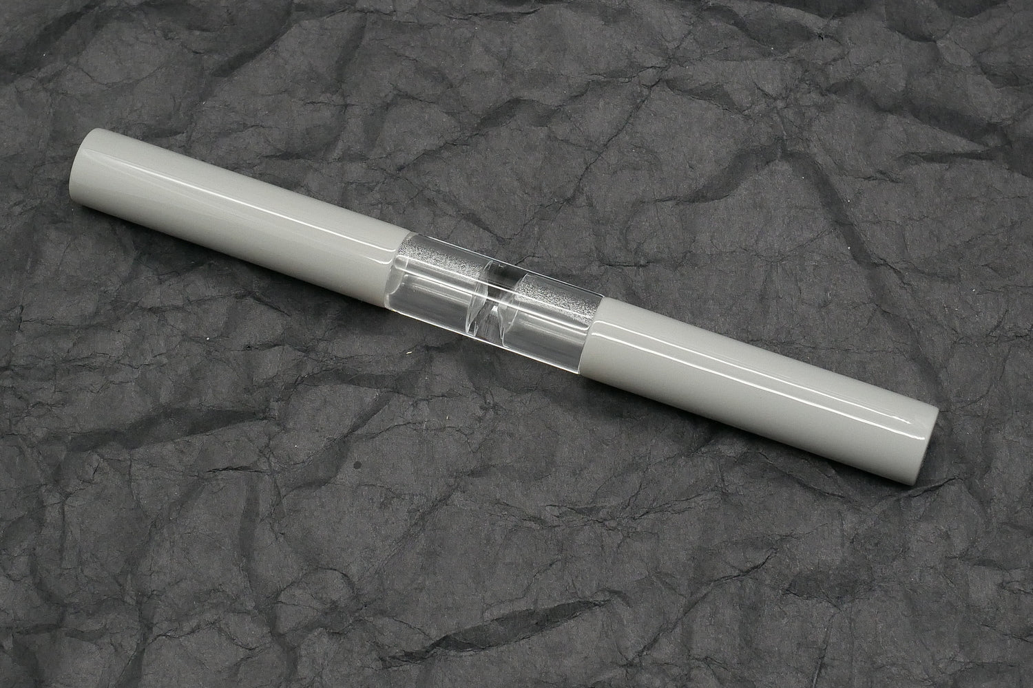 Eastman Palindrome -Small – Light Gray acrylic, clear barrel - 2 #6 nibs