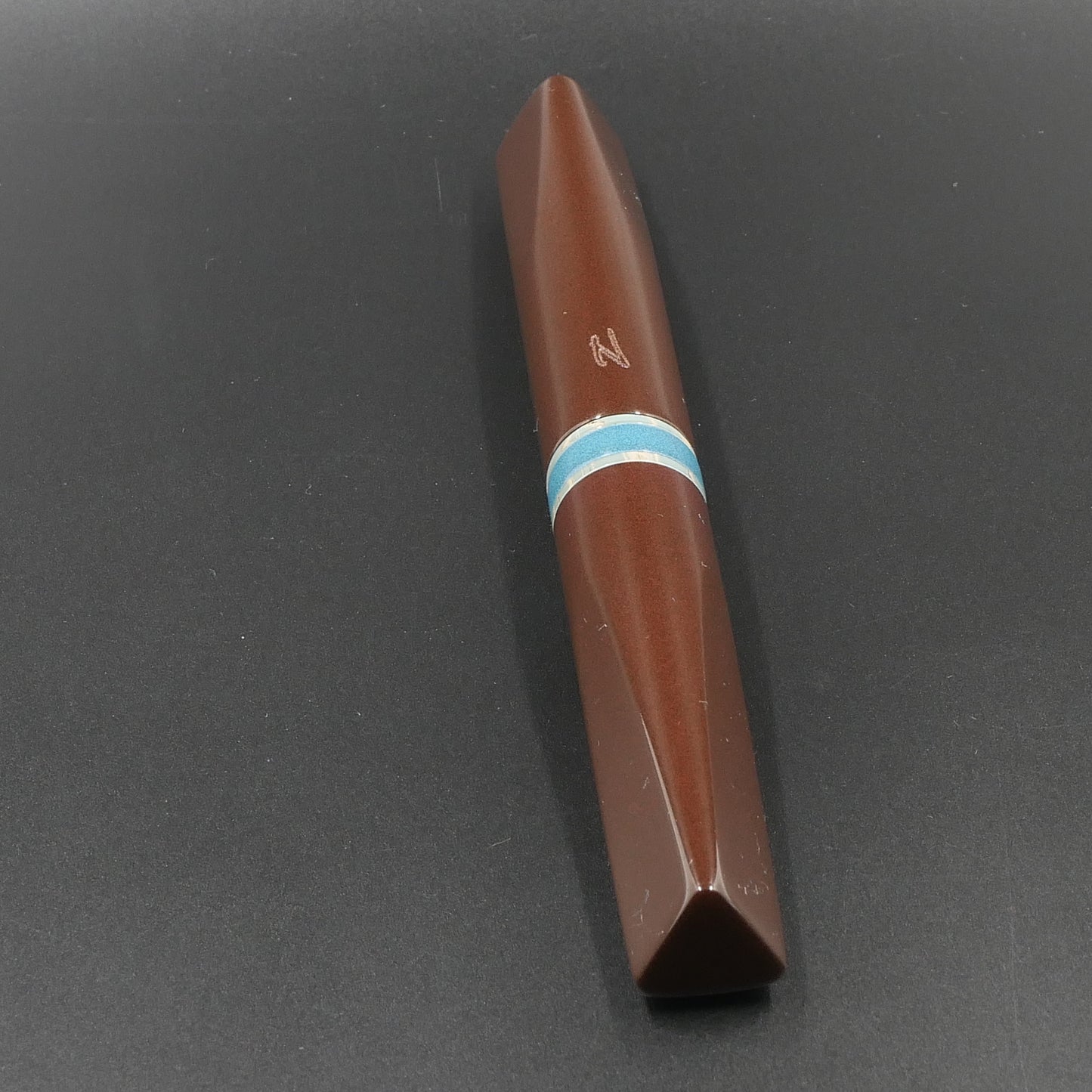 Prospector - Medium - Nikko Chocolate Brown and Light Blue, SEM Light Camo ebonites - Jowo #6 nib