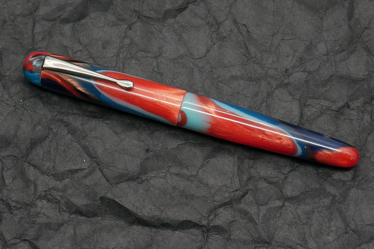 Majestic - small - Corrl Creatons Sunset Waves resin - clip - #6 nib -