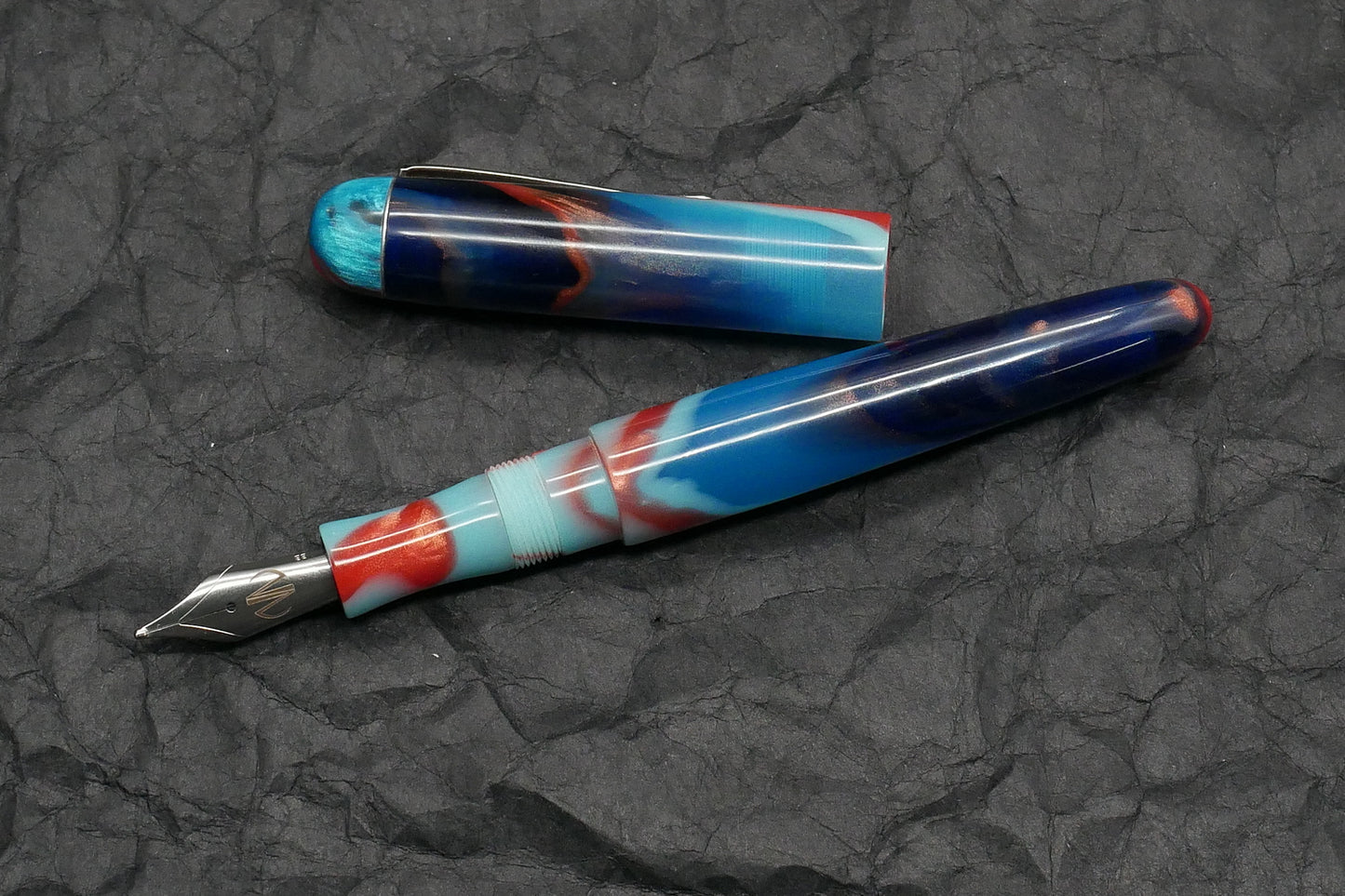 Majestic - small - Corrl Creatons Sunset Waves resin - clip - #6 nib -