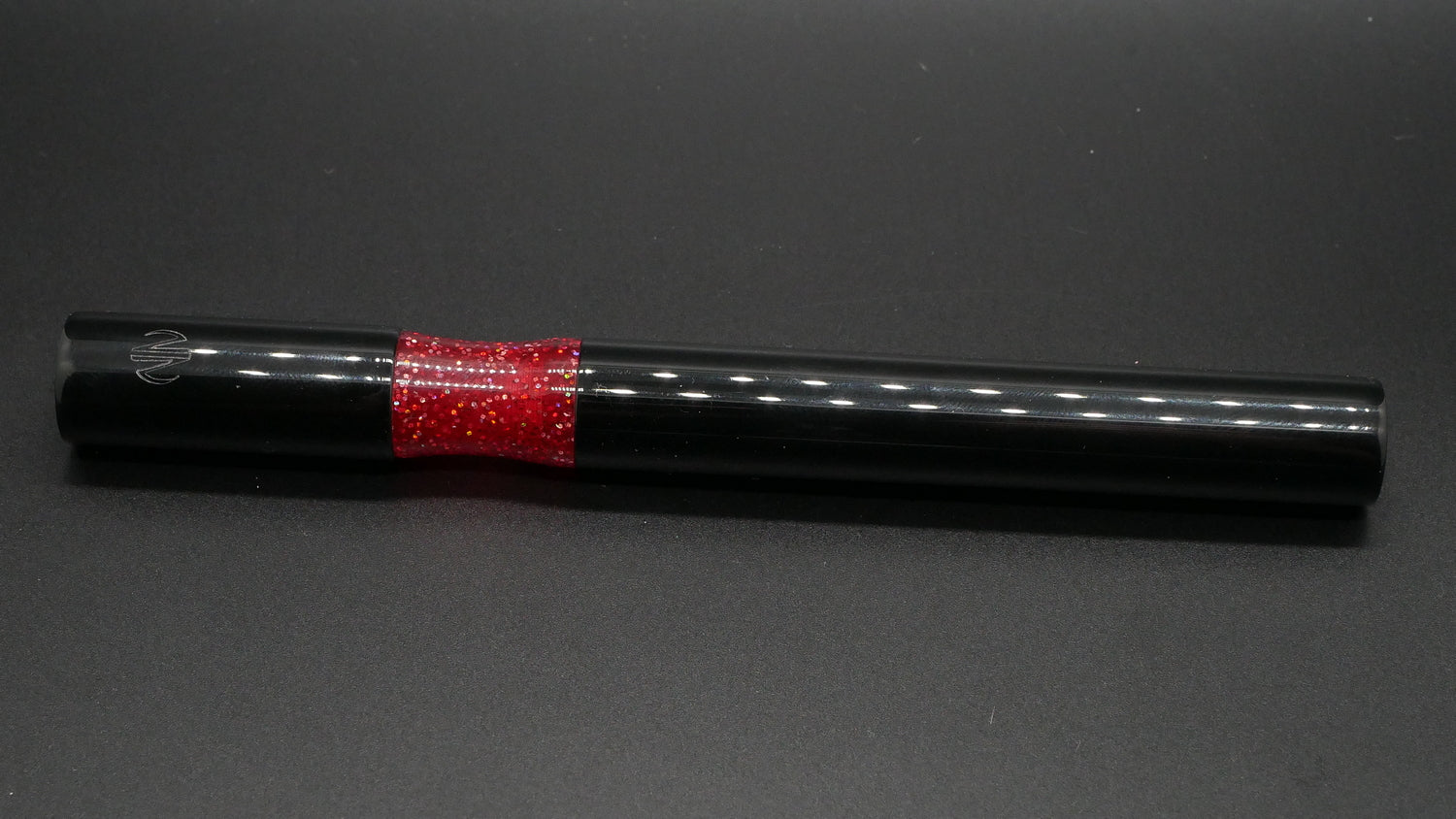 Hale - Small - Black and red glitter acrylics -Bock #6 nib