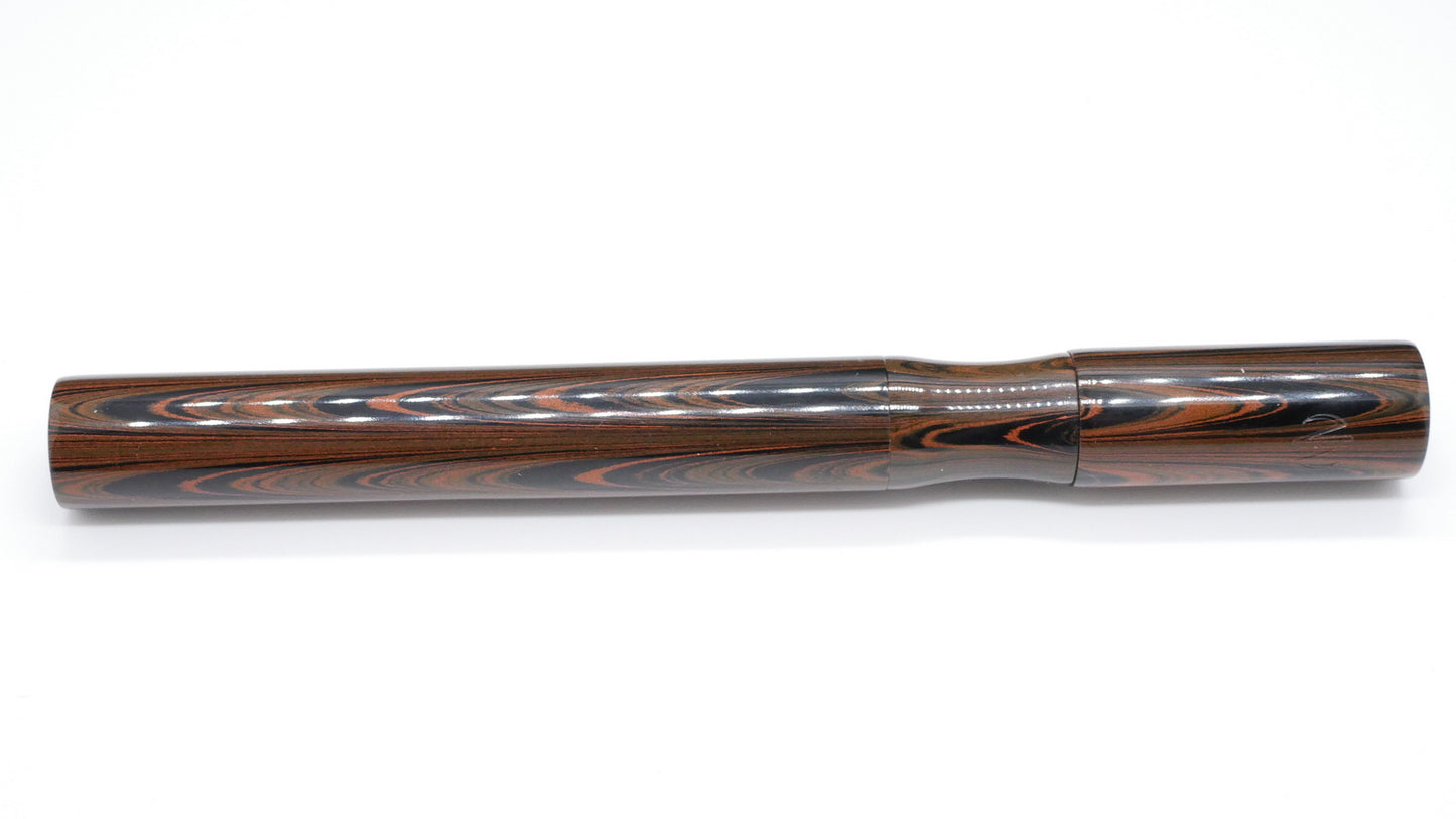 Hale - Small - Nikko Orange Ripple ebonite - Bock #6 nib