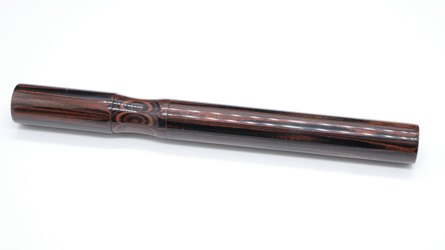 Hale - Small - NYH Orange ripple ebonite - Bock #6 nib