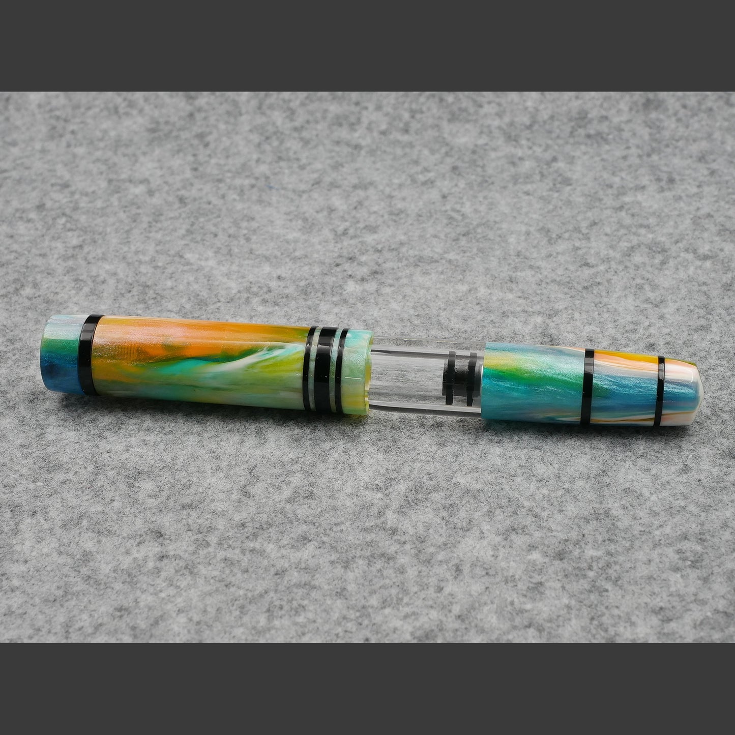 Knickerbocker - Oversized, D Squared Arts Kaleidoscope resin - piston fill - Bock #8 nib