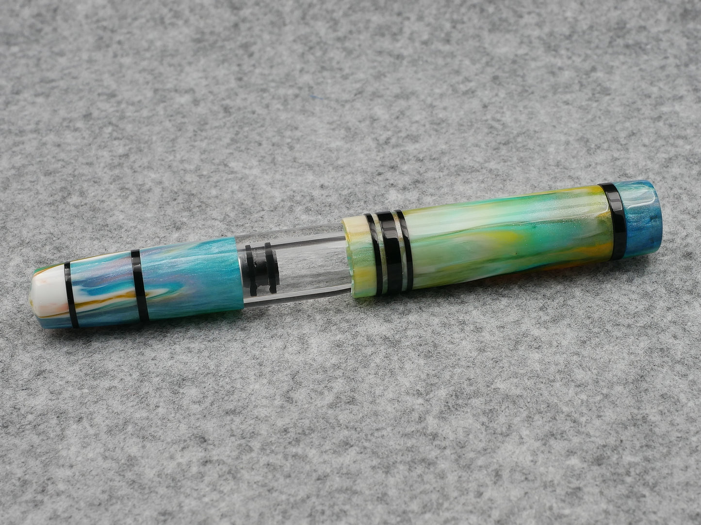 Knickerbocker - Oversized, D Squared Arts Kaleidoscope resin - piston fill - Bock #8 nib