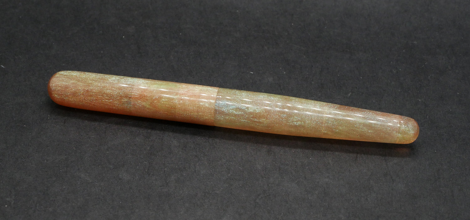 Majestic -Small – D Squared Peach Peacock FIVE resin- #6 nib