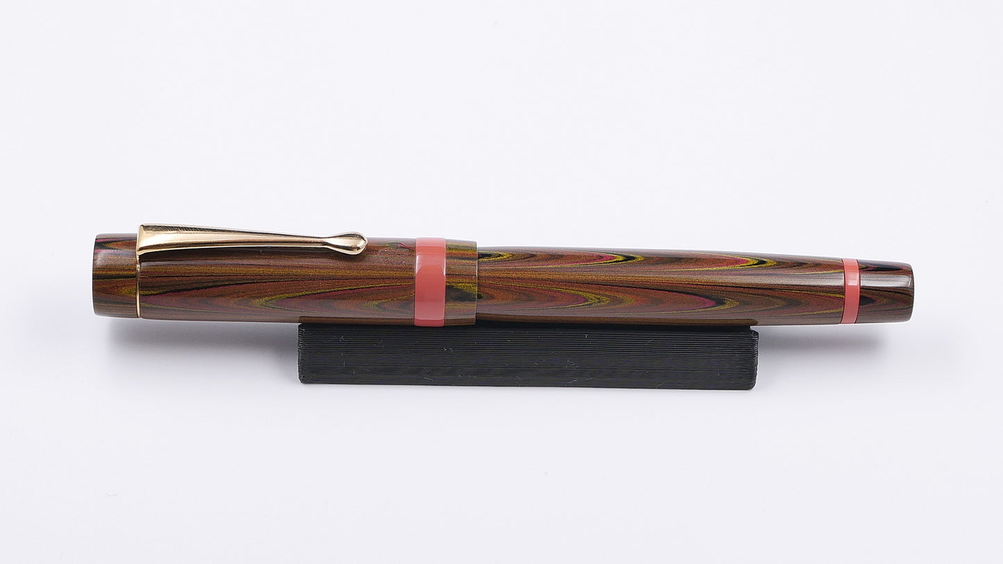 Orville - Small - Nikko Autumn and SEM Orange ebonites, clip, Jowo #6 nib