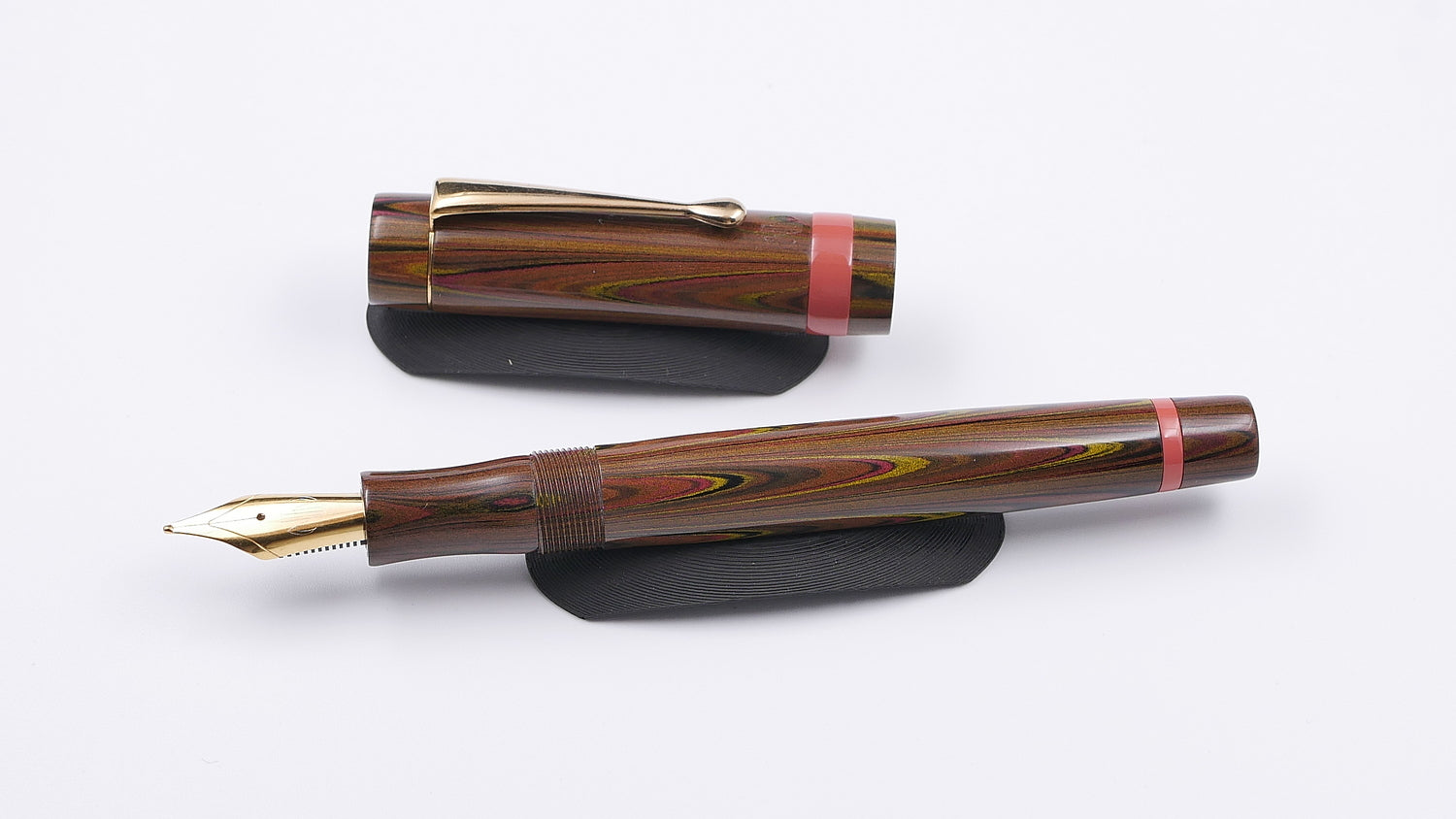 Orville - Small -  Nikko Autumn and SEM Orange ebonites, clip, Jowo #6 nib