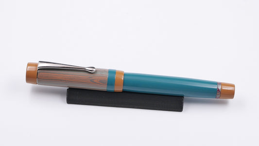 Orville - Small - SEM Petrol and Honey and NYH Fashion ebonites, clip, Jowo #6 nib