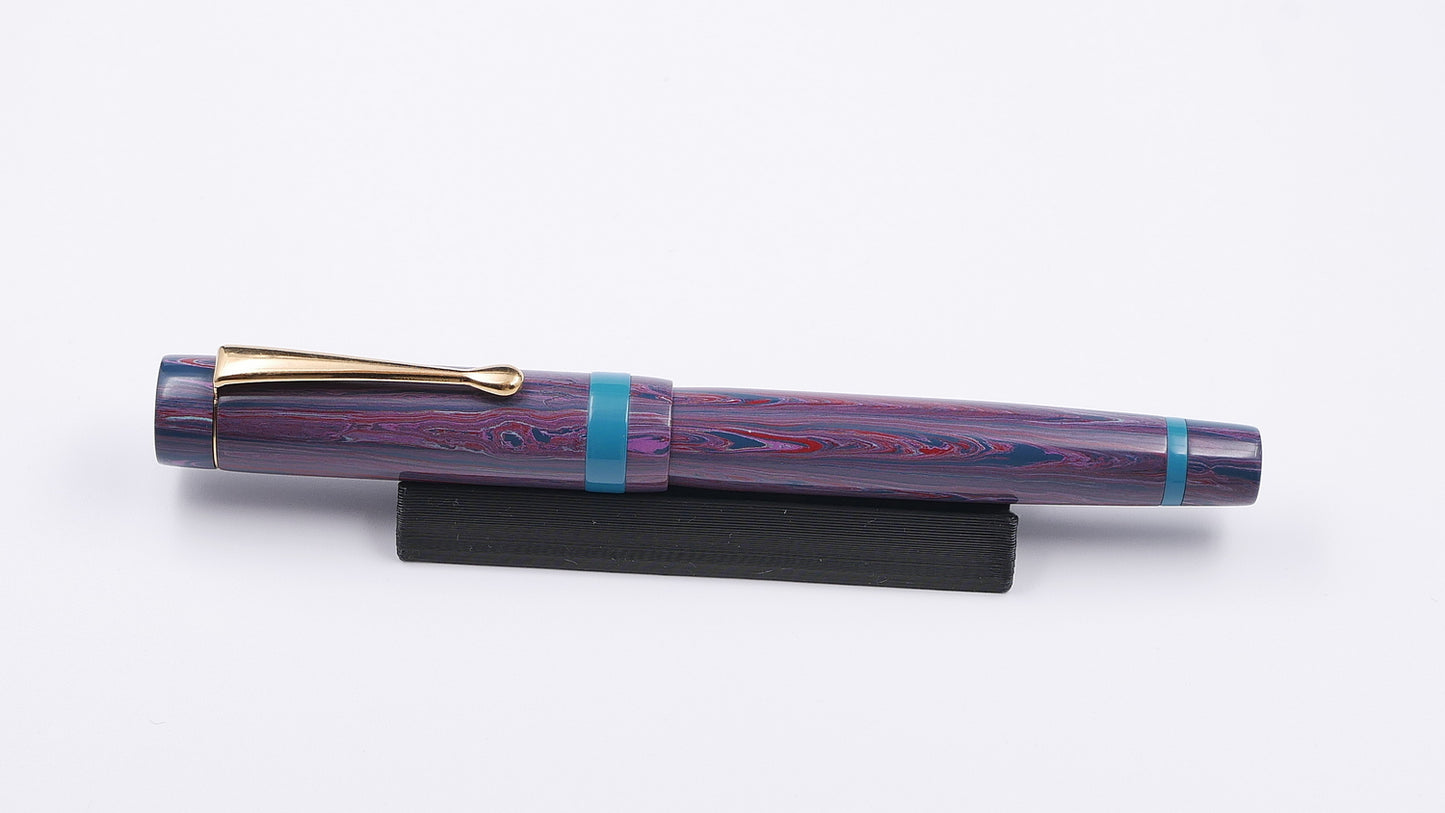 Orville - Small - NYH Winter and SEM Petrol blue ebonites, clip, Jowo #6 nib