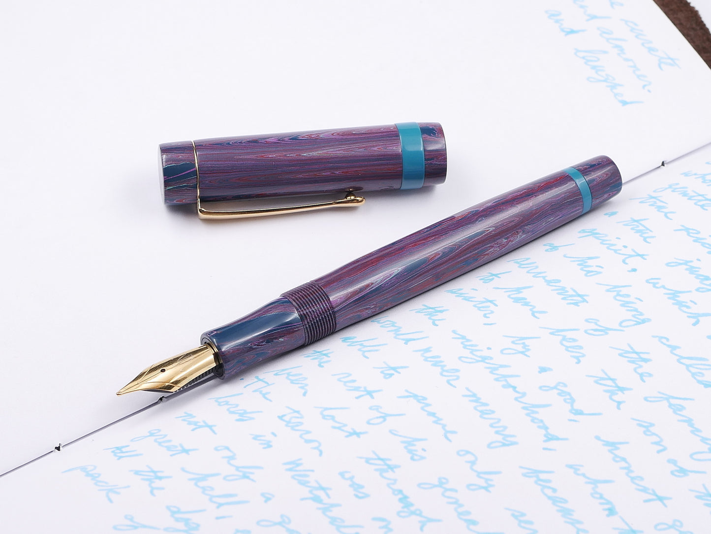 Orville - Small - SEM Taff and Petrol blue ebonites, clip, Jowo #6 nib
