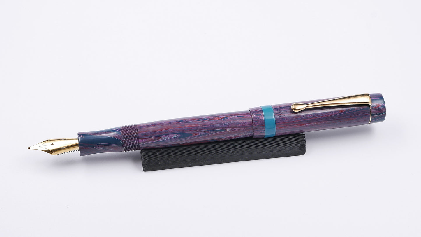 Orville - Small - NYH Winter and SEM Petrol blue ebonites, clip, Jowo #6 nib