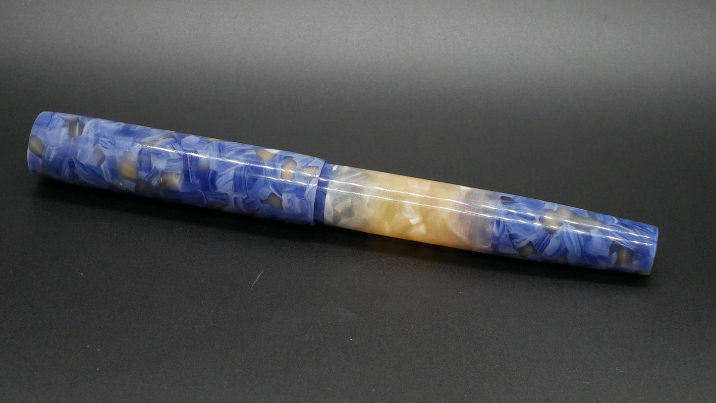 Orville - medium - Blue & Opal fleck acrylics, doublet - Jowo #6 nib
