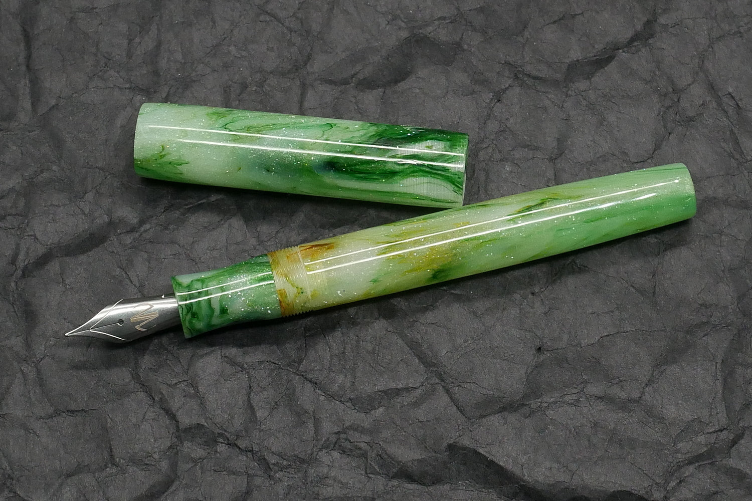 Orville - Medium – Eel & Anchor Vintage Green resin - 2 - #6 nib