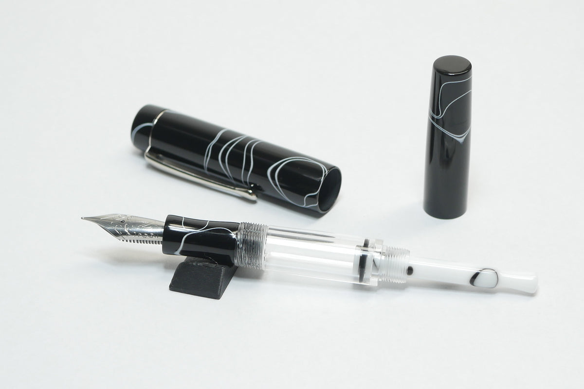 Orville - small - Pitch Black acrylic - Jowo #6 - Syringe fill