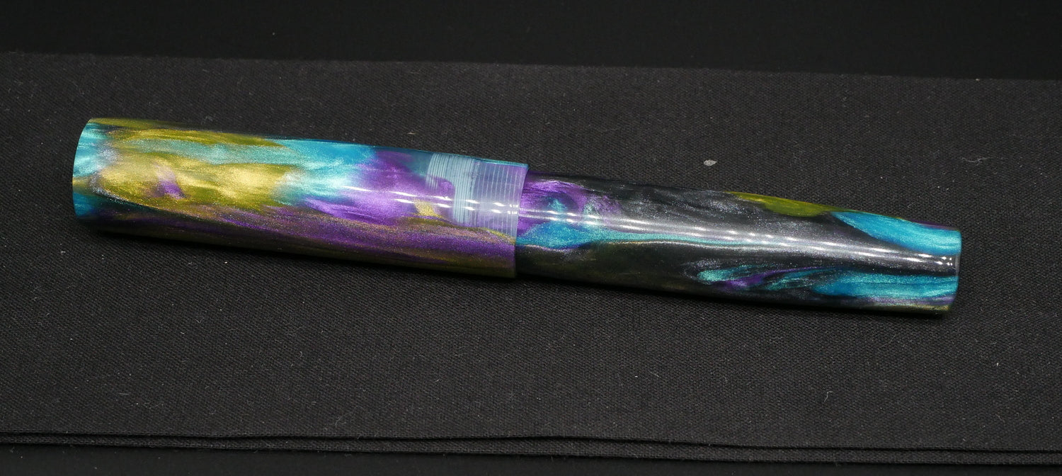 Orville - oversize - Pens By Pasquale Mardi Gras Style resin - #6 nib