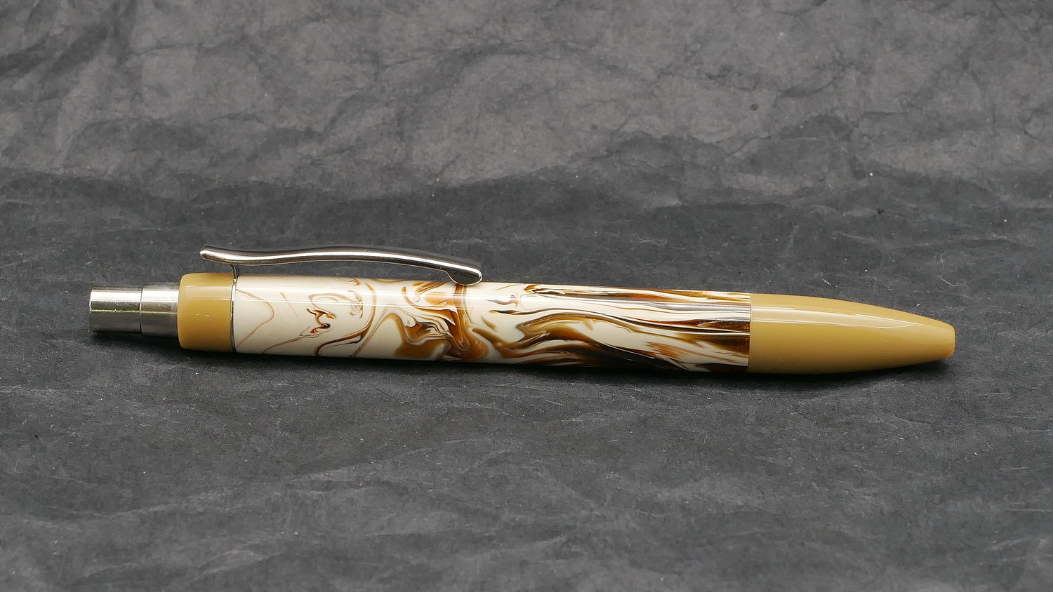 Preston Ballpoint - Beige and Carolina Pen Co Calico Koi resin - clip