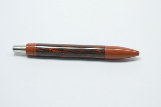 Preston Ballpoint - Thick - Vintage Orange wood grain and Nikko solid orange ebonites