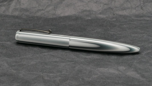 Preston fountain pen - slim - Black pinstripe acrylic - clip - Jowo #6 nib