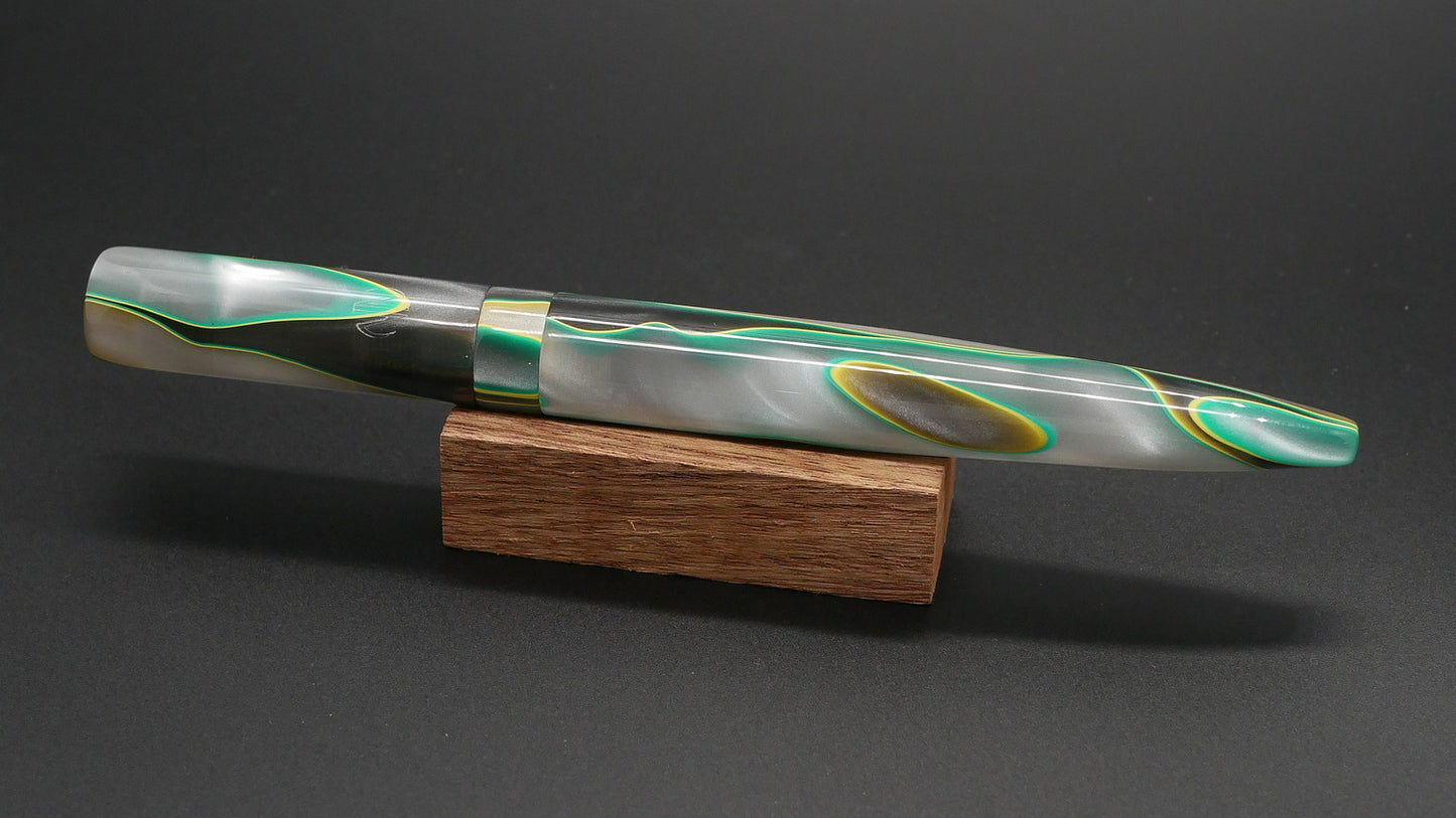 Preston fountain pen - slim - Long - Electric Storm acrylic - Jowo #6 nib