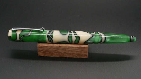 Preston fountain pen - slim - Long - Green Sands acrylic - clip - Jowo #6 nib