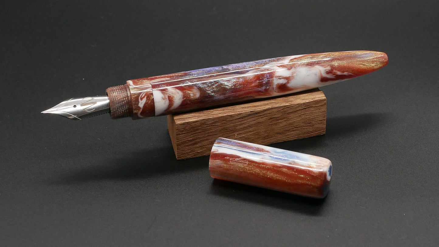 Preston fountain pen - slim - Long - D Squared Renaissance resin - Jowo #6 nib