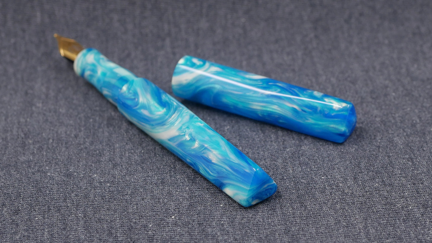 Prospector - Small - Carolina Pen Company Blue Wave resin - Jowo #6 nib