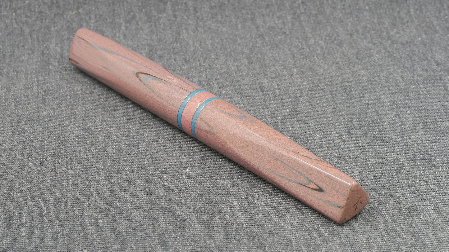 Prospector - Medium - NIKKO soft pink ripple, blue and pink ebonites- Jowo #6 nib
