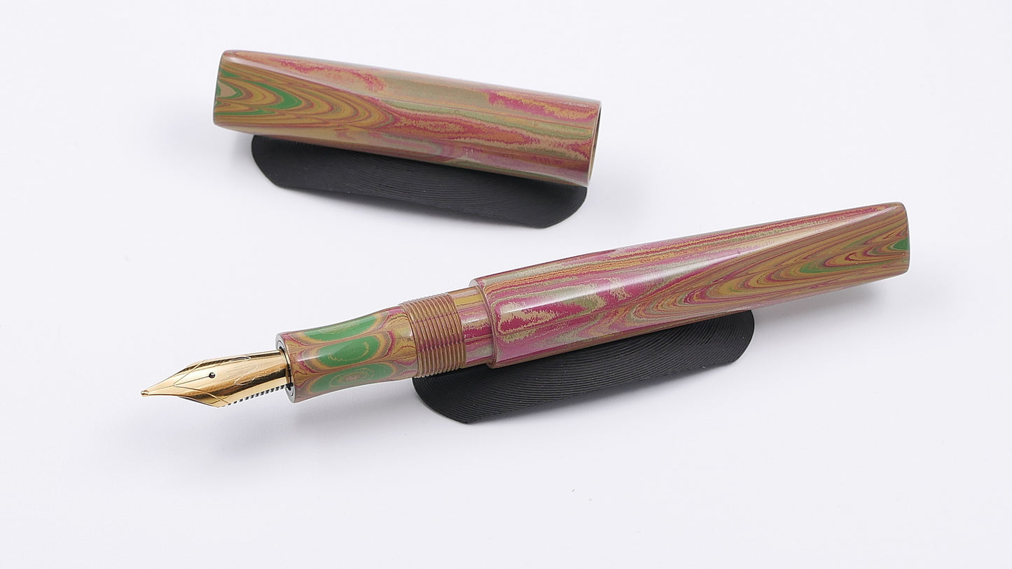 Prospector - Small - NYH Pink Flower ebonite - Jowo #6 nib