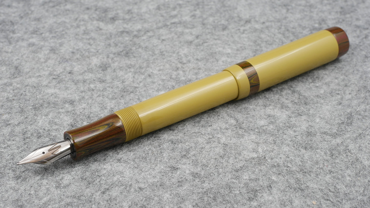 Orville - Medium - SEM Yellow and Nikko Autumn Ripple ebonite - optional clip - Jowo #6 nib