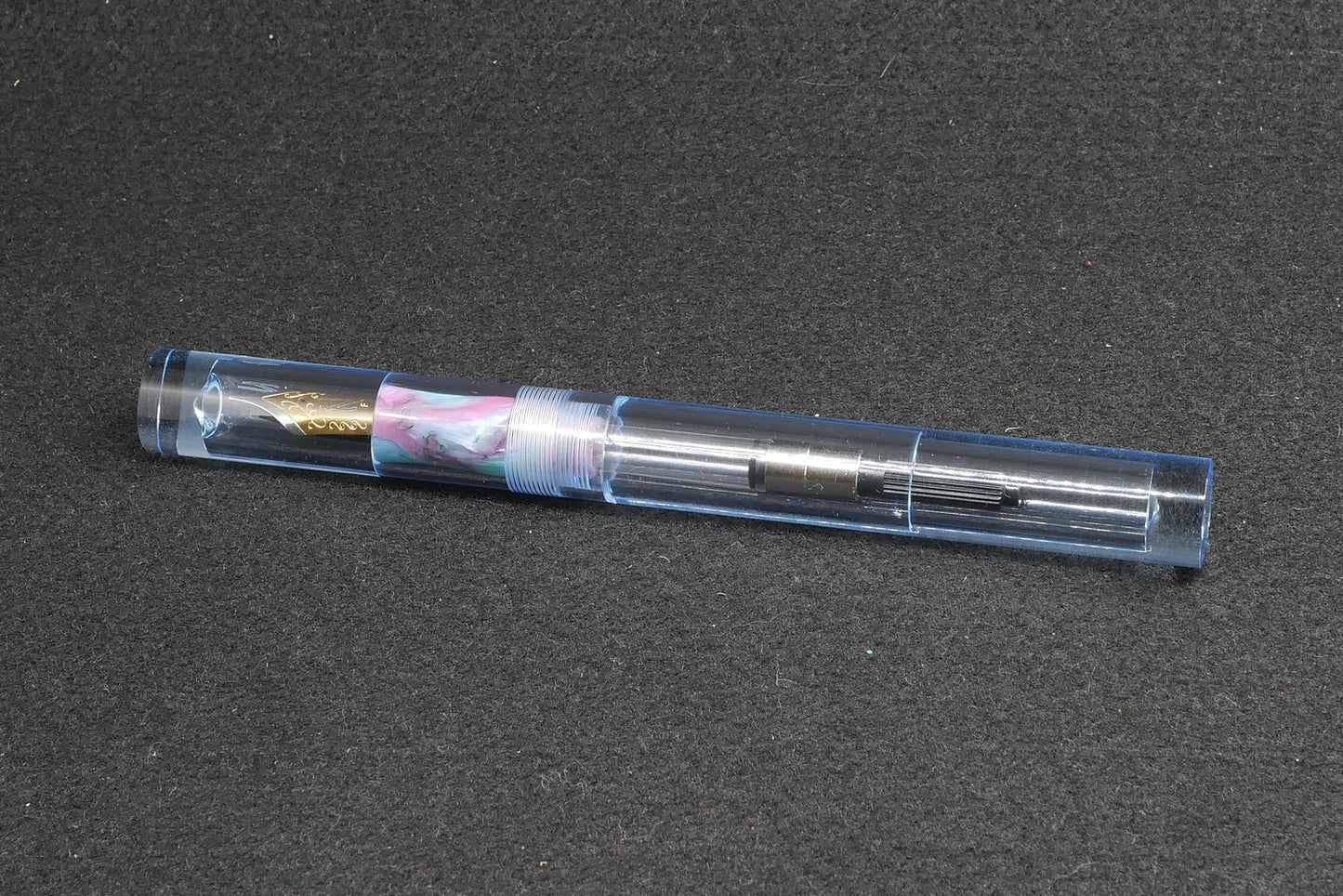 Shinobi - small - Clear blue and CORRL Creations resin section - Jowo #6 nib