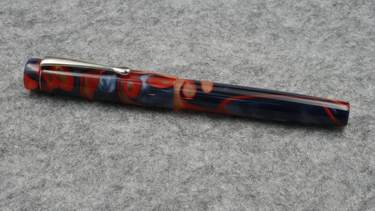 Orville - Blue and Orange swirl acrylics - clip - Jowo #6 nib
