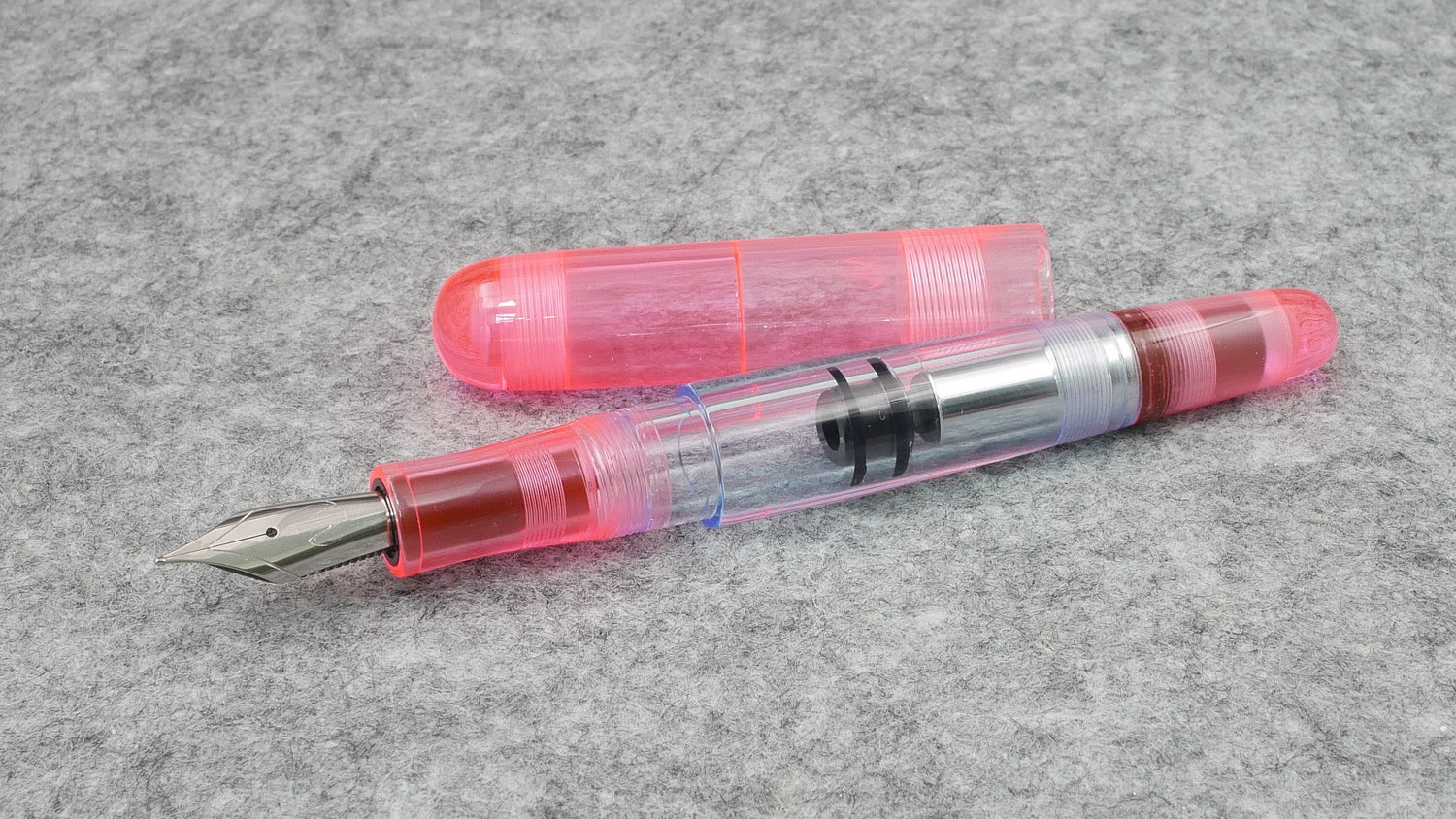 Majestic - Small - Clear Pink and Light Blue arcrylics - #6 nib - piston