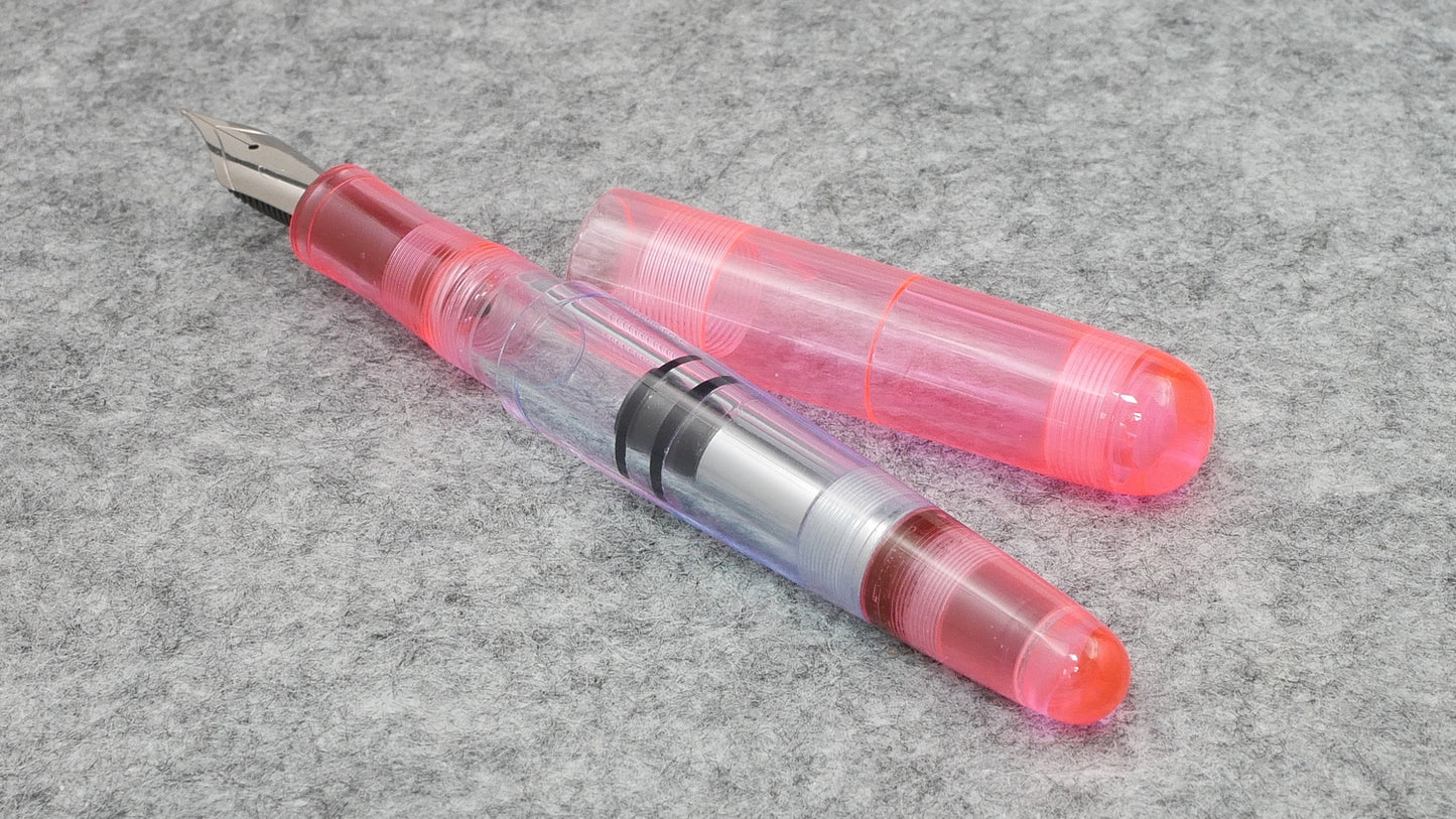 Majestic - Small - Clear Pink and Light Blue arcrylics - #6 nib - piston
