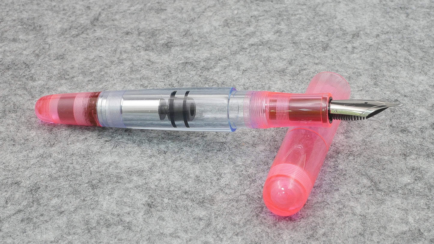 Majestic - Small - Clear Pink and Light Blue arcrylics - #6 nib - piston
