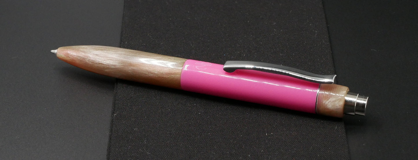 Preston Ballpoint - D Squared Blended Sushi resin and Hot Pink -