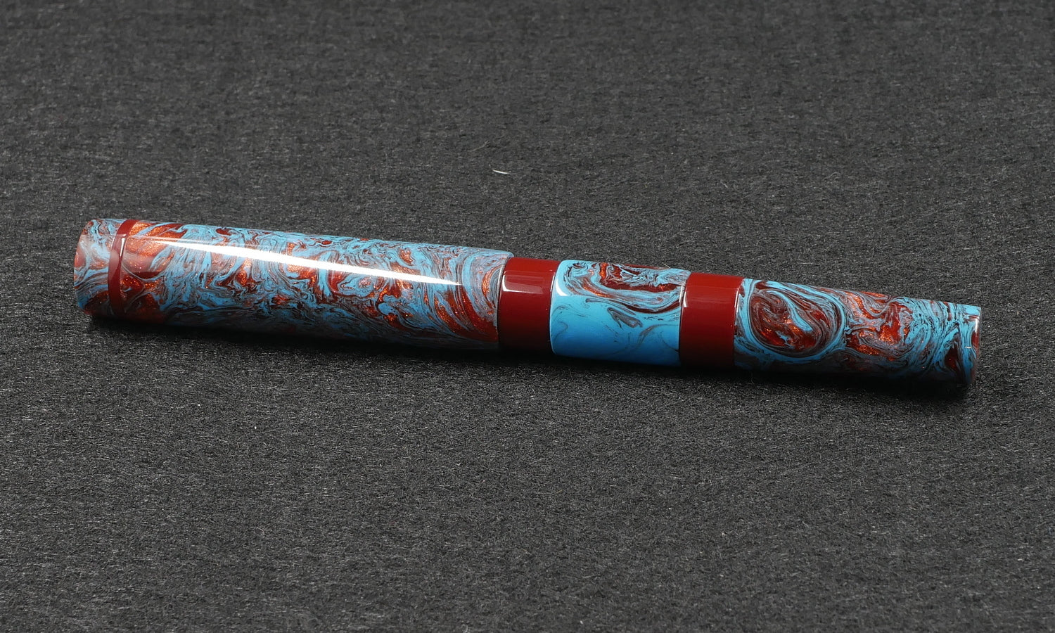 Thompson Orville - Medium - Blue and Red Swirl resin - optional clip - #6 nib