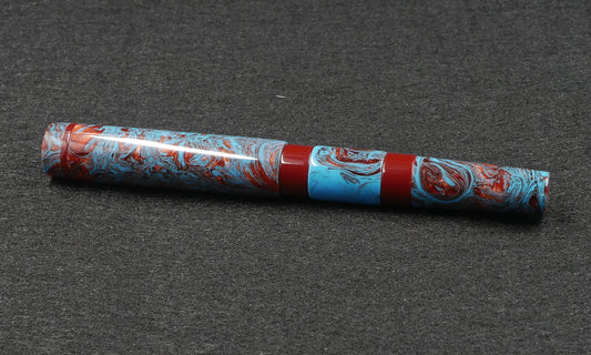 Thompson Orville - Medium - Blue and Red Swirl resin - optional clip - #6 nib