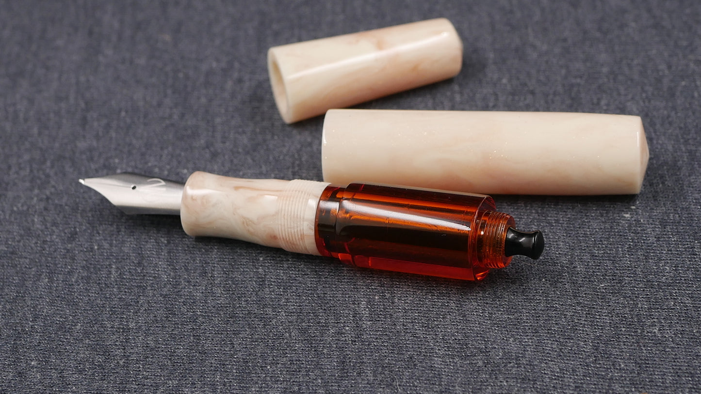 Townsend - Large - Carolina Pen Company Unicorn bone resin - syringe filler - #8 and #6 nib