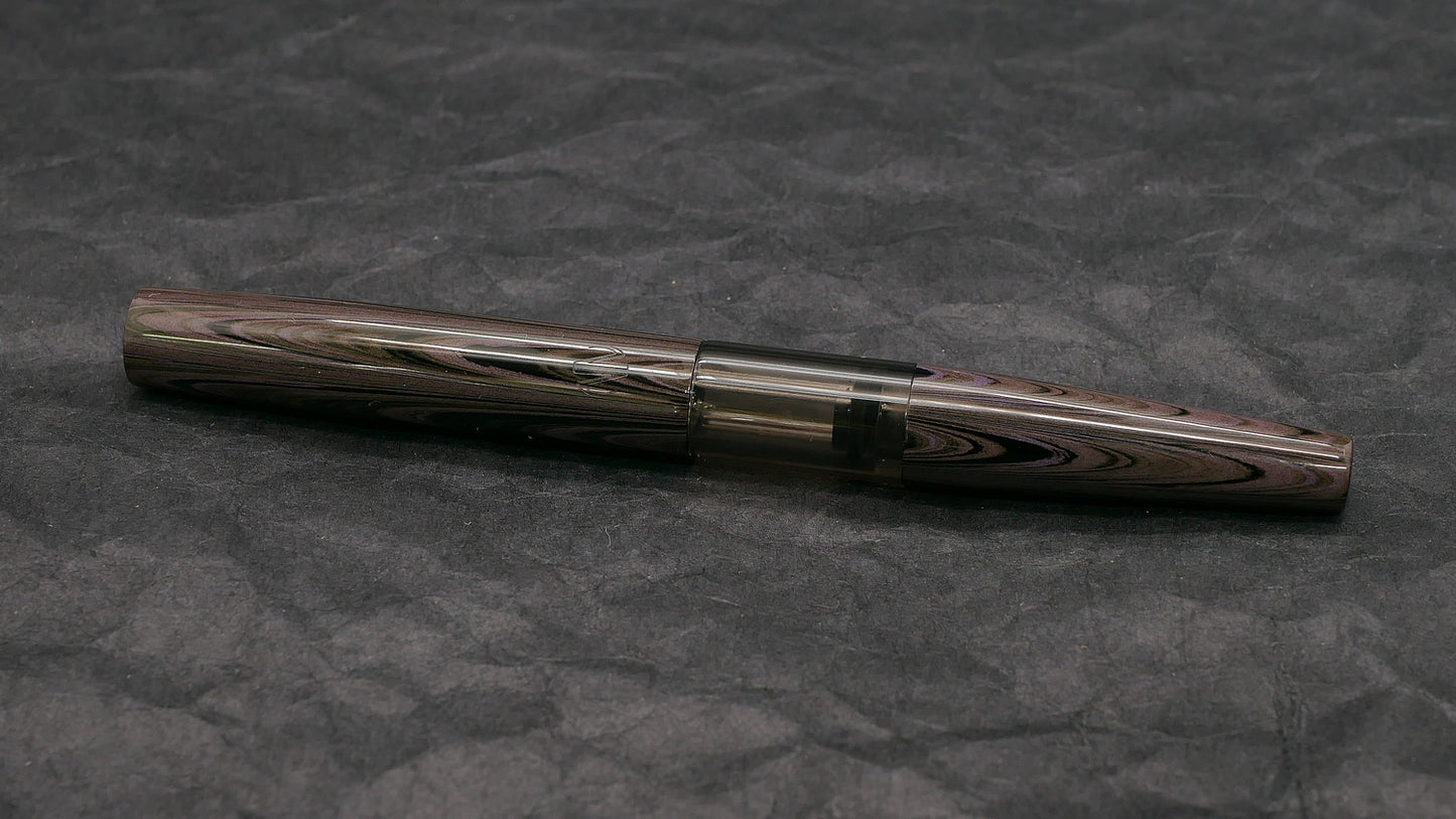 Townsend - slim – Purple Ripple ebonite - syringe - #6 nib