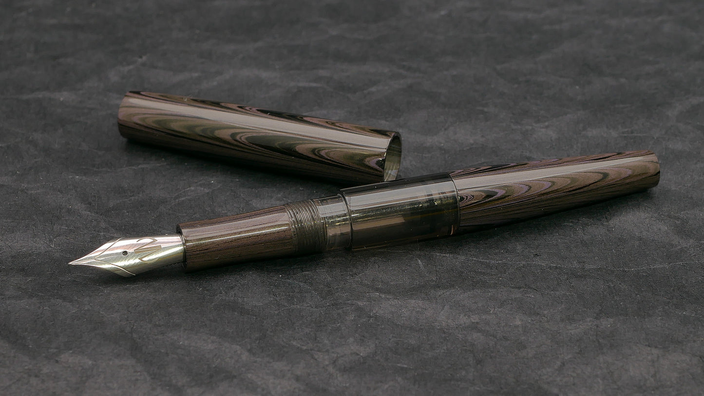 Townsend - slim – Purple Ripple ebonite - syringe - #6 nib