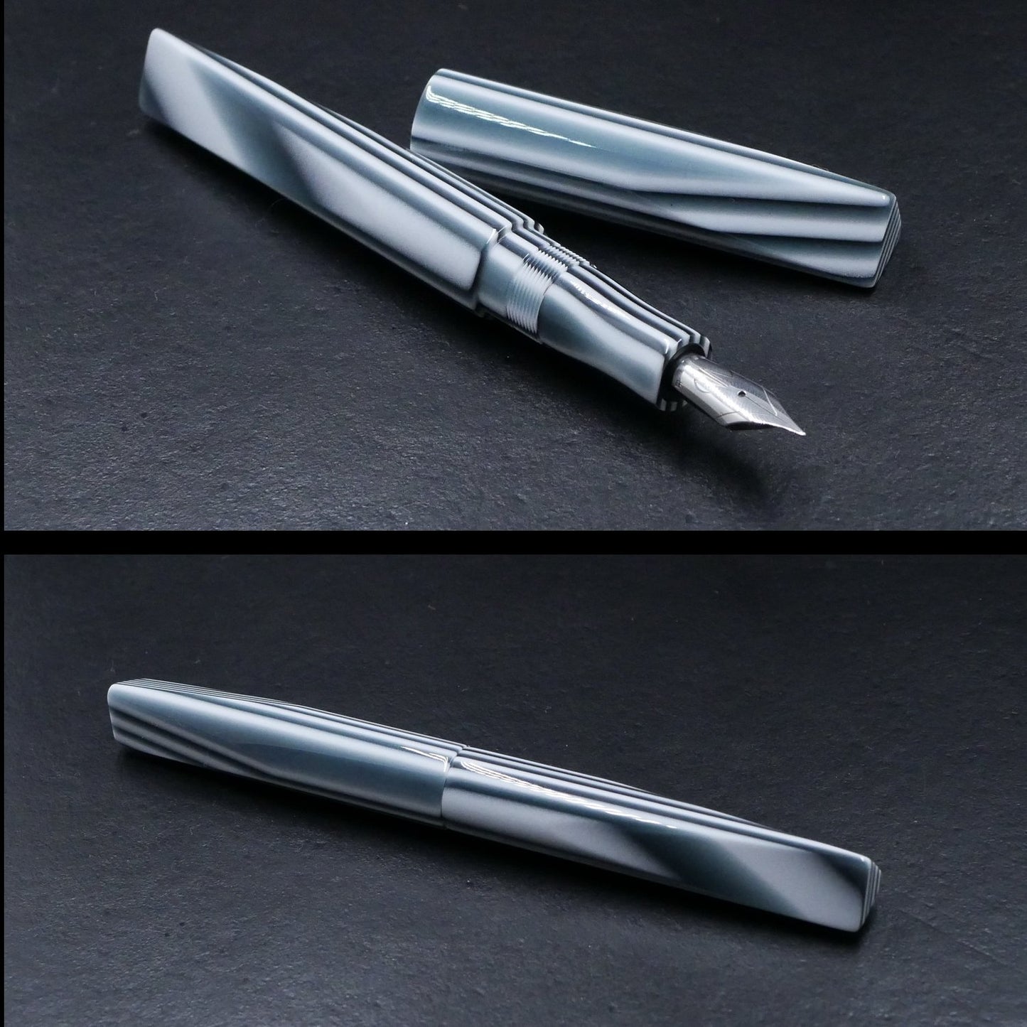 Prospector - Medium – Black and white pinstripe acrylic (1) - #6 nib