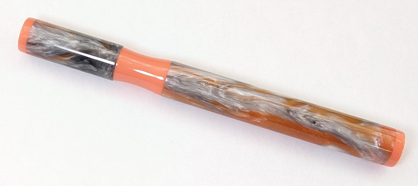 Hale - Small - D Squared Kestrel resin and pale orange acrylic -Bock #6 nib