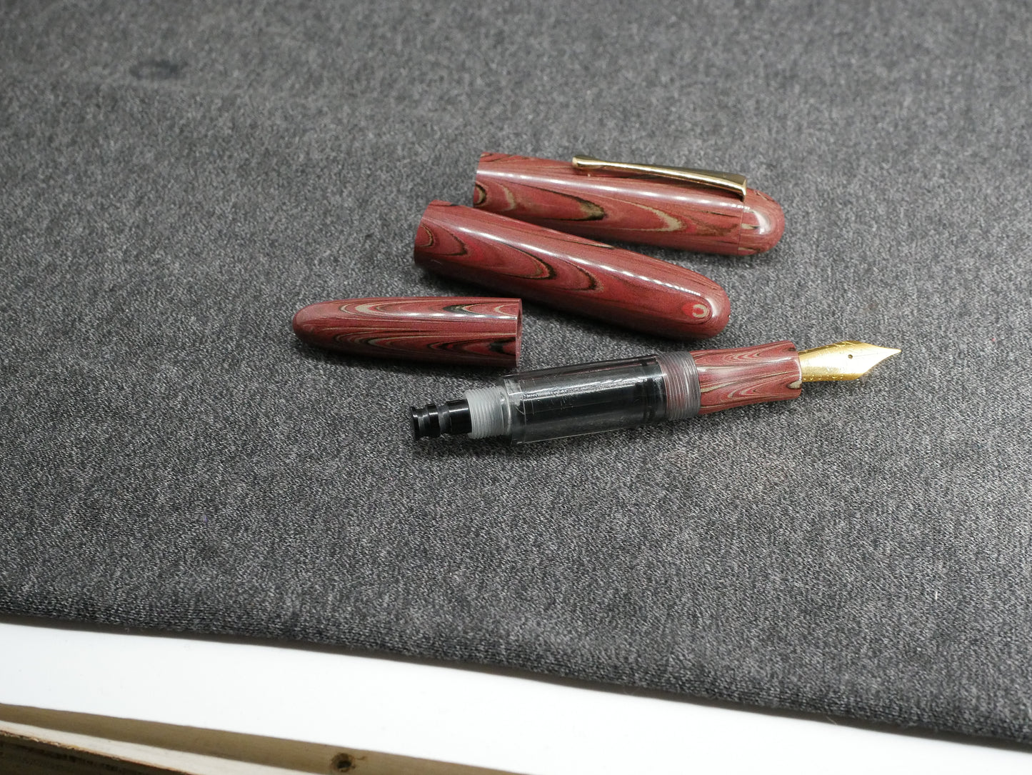 Sumpter - Medium - Nikko Antique Rose ebonite - syringe - clip or clipless - #6 nib