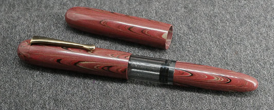 Sumpter - Medium - Nikko Antique Rose ebonite - syringe - clip or clipless - #6 nib