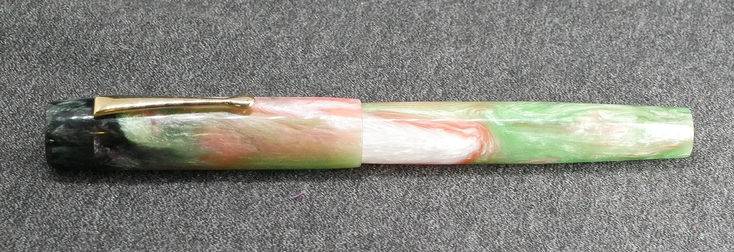 Orville - large - D Squared Sushi Swirl resin - #6 nib - clip