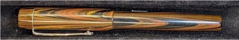 Orville - Slim- Nikko Autumn 3 ripple ebonite - clip - #5 nib -