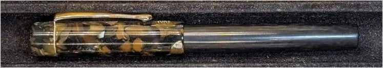 Orville - Slim- Green Chunk and Black acrylic - clip - #5 nib -