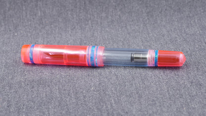 Knickerbocker - Medium - Clear Pink and Blue acrylics - polished clear internals - Jowo #6 nib